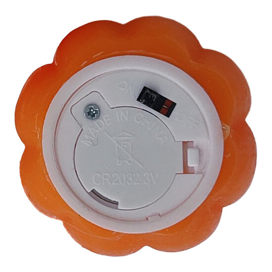 Clayre &amp; Eef | Kaars met LED Oranje set van 4 &oslash; 5x5x4 cm | 6CA0013