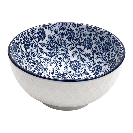 Clayre &amp; Eef | Soepkom Wit Blauw &oslash; 13x5 cm / 300 ml | 6CEBO0251