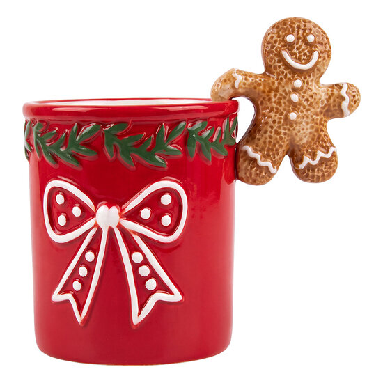 Clayre &amp; Eef | Mok Rood Bruin 14x9x13 cm / 350 ml | 6CEMU0230