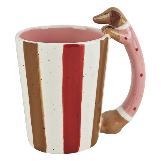 Clayre &amp; Eef | Mok Rood Roze 14x9x13 cm | 6CEMU0247