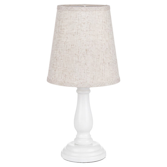 Clayre &amp; Eef | Tafellamp Wit Beige 13x13x32 cm E14/max 1x40W | 6LMC0120