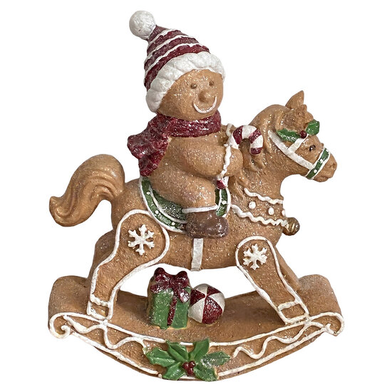 Clayre &amp; Eef | Decoratie Hobbelpaard Bruin Wit 16x6x19 cm | 6PR6428