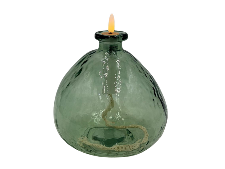 Olielamp met led verlichting groen 20 x 17 cm | 818460 | CountryField | Stoer &amp; Sober Woonstijl