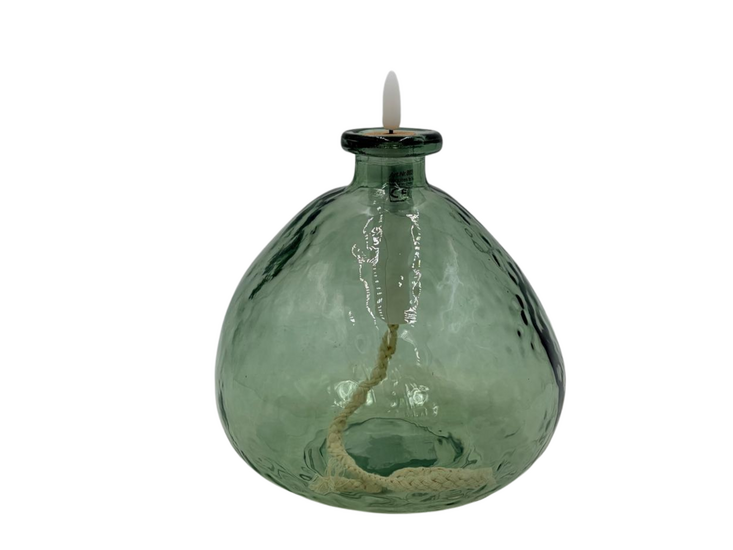 Olielamp met led verlichting groen 20 x 17 cm | 818460 | CountryField | Stoer &amp; Sober Woonstijl