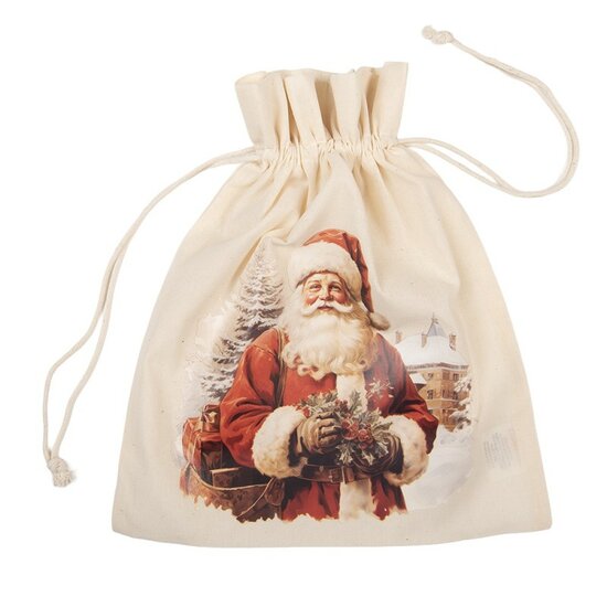 Clayre &amp; Eef | Cadeauzakje Creme  Synthetisch 21x1x25 cm| 66480