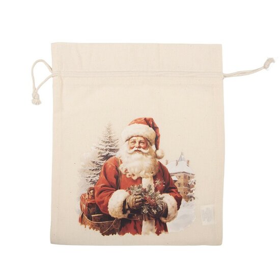 Clayre &amp; Eef | Cadeauzakje Creme  Synthetisch 21x1x25 cm| 66480