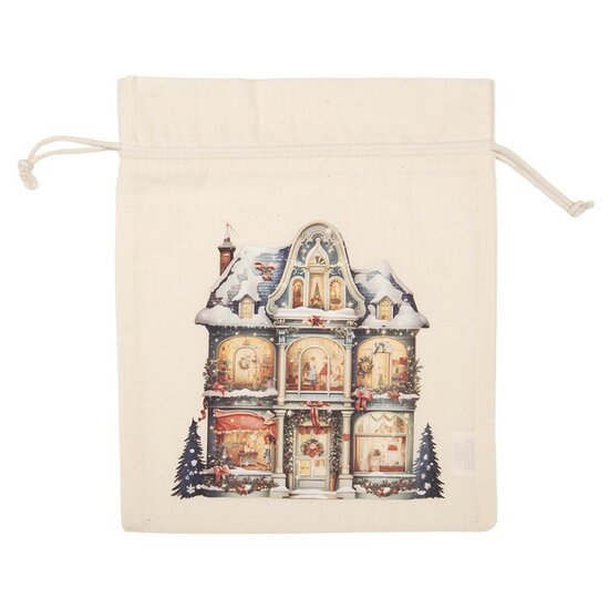 Clayre &amp; Eef | Cadeauzakje Creme  Synthetisch 21x1x25 cm| 66483