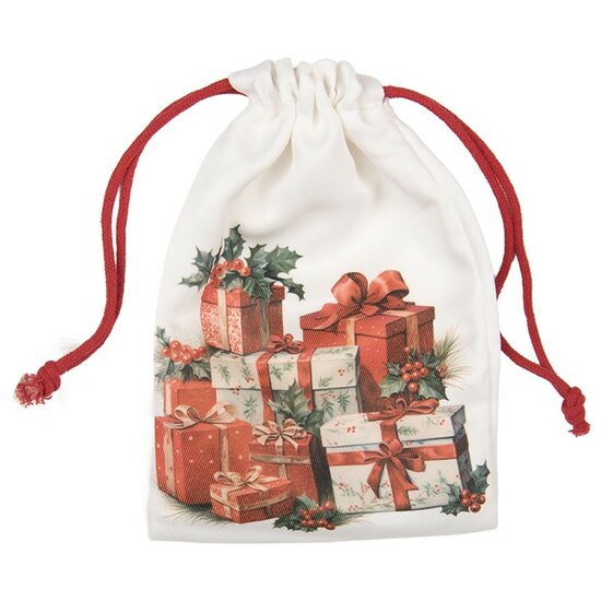 Clayre &amp; Eef | Cadeauzakje Wit Synthetisch 13x1x20 cm| 66477