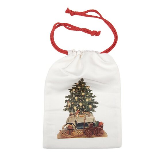 Clayre &amp; Eef | Cadeauzakje Wit Synthetisch 18x1x27 cm| 66471