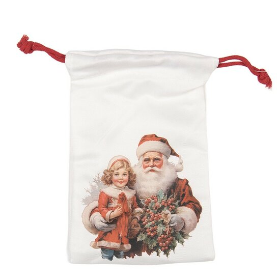 Clayre &amp; Eef | Cadeauzakje Wit Synthetisch 13x1x20 cm| 66478