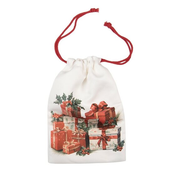 Clayre &amp; Eef | Cadeauzakje Wit Synthetisch 11x1x16 cm| 66473
