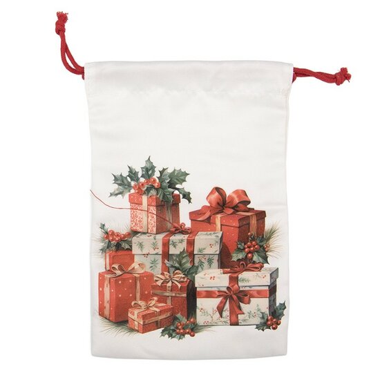Clayre &amp; Eef | Cadeauzakje Wit Synthetisch 11x1x16 cm| 66473
