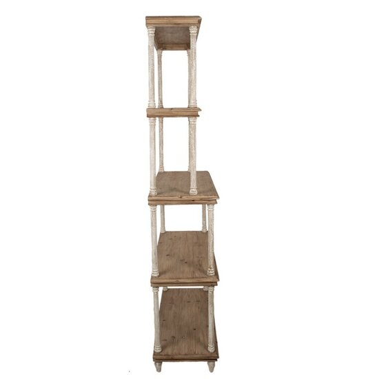 Clayre &amp; Eef Boekenkast 80x40x210 cm Bruin- Wit Hout 5H0679