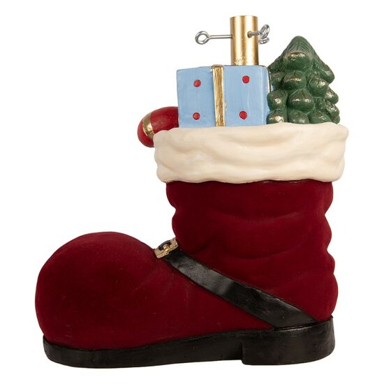Clayre &amp; Eef Kerstboom Standaard Laars 39x21x45 cm Rood Keramisch materiaal 6MG0174
