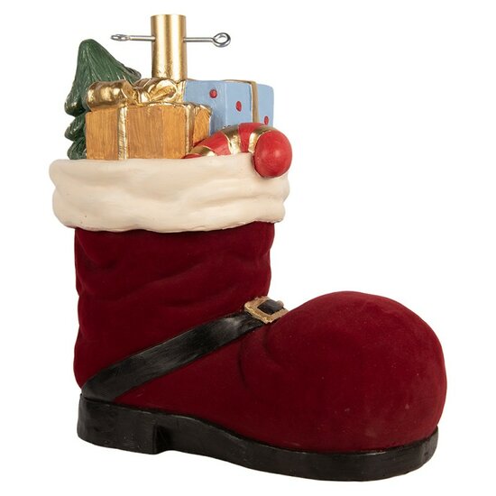 Clayre &amp; Eef Kerstboom Standaard Laars 39x21x45 cm Rood Keramisch materiaal 6MG0174