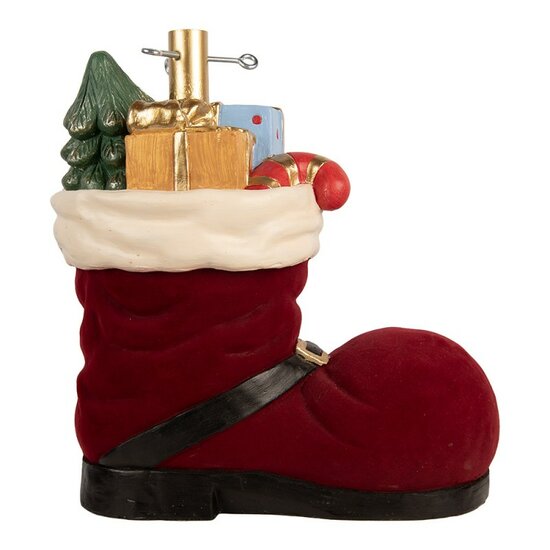 Clayre &amp; Eef Kerstboom Standaard Laars 39x21x45 cm Rood Keramisch materiaal 6MG0174