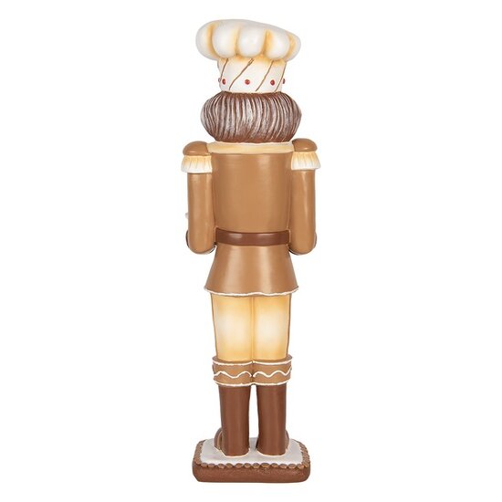 Clayre &amp; Eef | Kerstdecoratie Notenkraker Bruin Wit 14x15x44 cm | 6PR6252