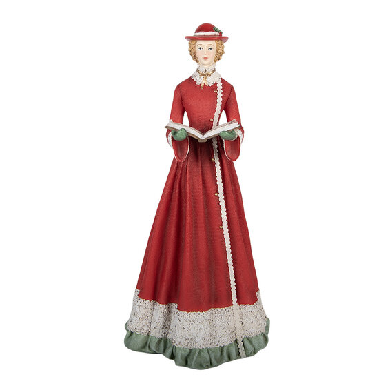 Clayre &amp; Eef | Decoratie Kerstkoor Rood Groen (4) 13x12x40 cm | 6PR6127