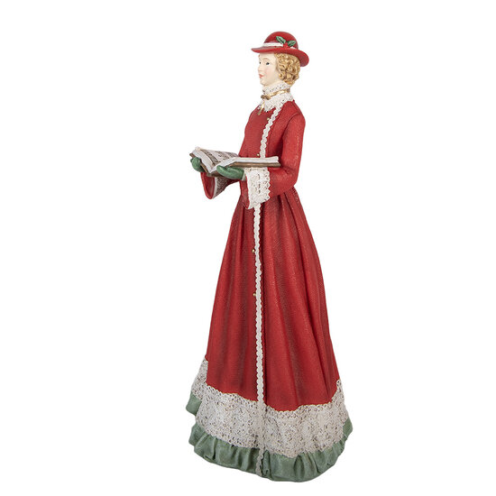 Clayre &amp; Eef | Decoratie Kerstkoor Rood Groen (4) 13x12x40 cm | 6PR6127
