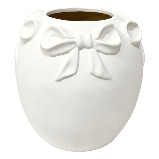 Clayre &amp; Eef | Decoratie Vaas Wit &oslash; 16x16 cm | 6TE0597