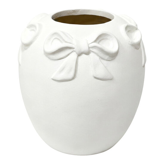 Clayre &amp; Eef | Decoratie Vaas Wit &oslash; 20x23 cm | 6TE0598
