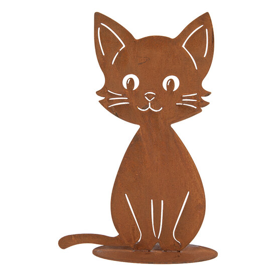 Clayre &amp; Eef | Decoratie Kat Bruin 17x13x25 cm | 6Y6136