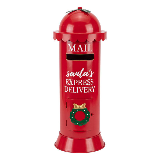 Clayre &amp; Eef | Brievenbus Rood Wit &oslash; 20x56 cm | 6Y6245