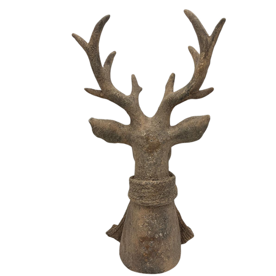 Decoratie Beeld hert sjaal  - grijs 48,5 x 23 x 16,5 cm - Countryfield
