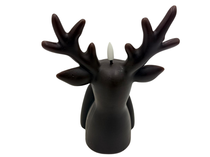 Countryfield LED kaars Rendier chocolade bruin 20 x 14 x 9 cm - Sfeervolle Kerstverlichting