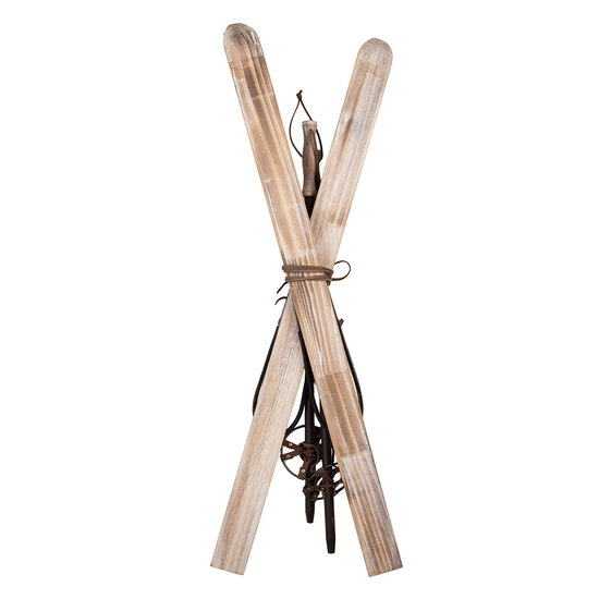 Clayre &amp; Eef | Decoratie ski's (set 2) Bruin Beige 16x9x92 cm | 5H0755