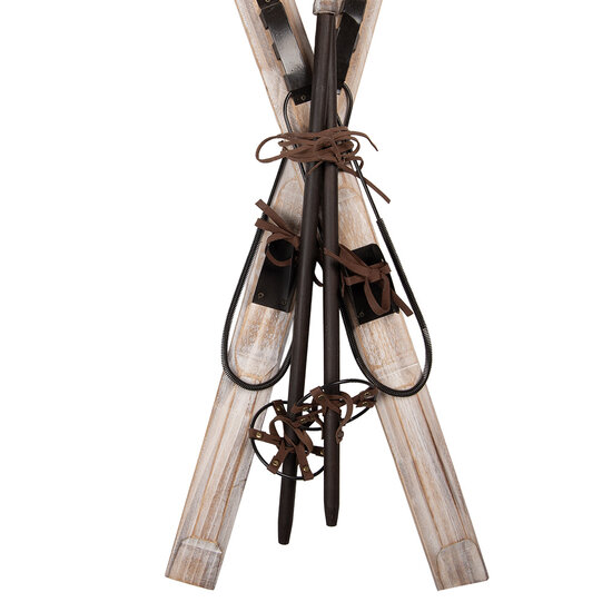 Clayre &amp; Eef | Decoratie ski's (set 2) Bruin Beige 16x9x92 cm | 5H0755