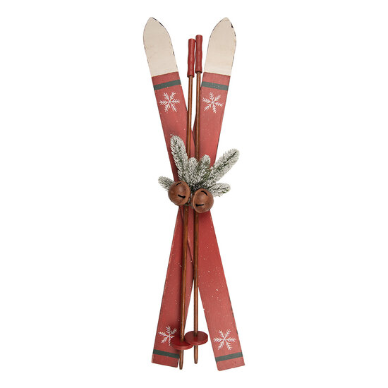 Clayre &amp; Eef | Decoratie ski's (2) Rood 25x9x75 cm | 5H0757