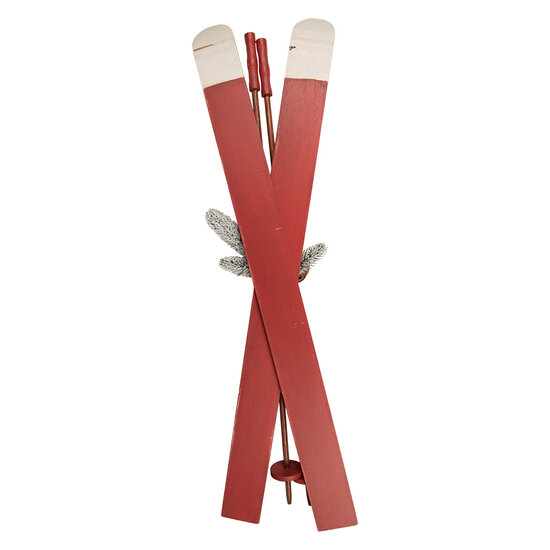 Clayre &amp; Eef | Decoratie ski's (2) Rood 25x9x75 cm | 5H0757