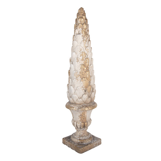 Clayre &amp; Eef | Decoratie Ornament Wit Beige &oslash; 14x60 cm | 5MG0129