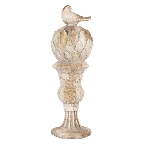 Clayre &amp; Eef | Decoratie Ornament Wit Beige &oslash; 17x54 cm | 5MG0131