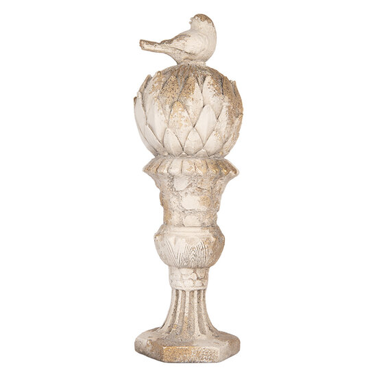 Clayre &amp; Eef | Decoratie Ornament Wit Beige &oslash; 17x54 cm | 5MG0131