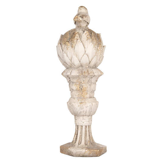 Clayre &amp; Eef | Decoratie Ornament Wit Beige &oslash; 17x54 cm | 5MG0131