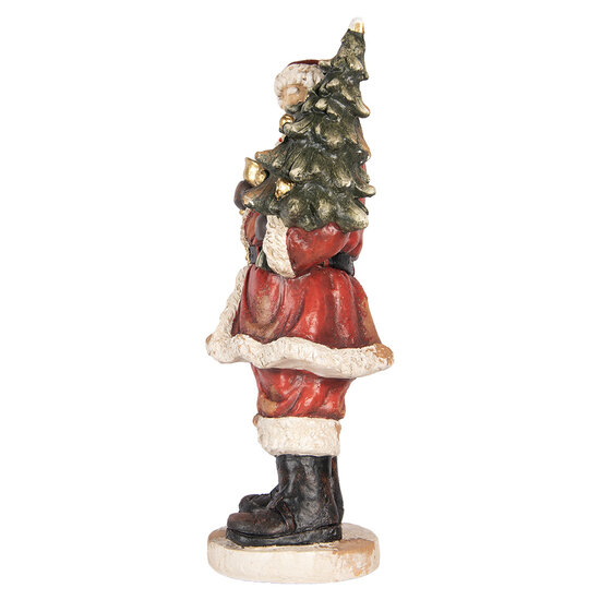 Clayre &amp; Eef | Kerstdecoratie Kerstman Rood Beige 32x24x74 cm | 5MG0133