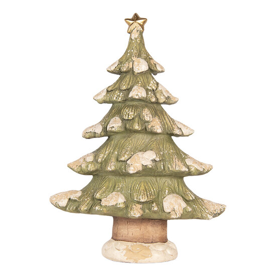 Clayre &amp; Eef | Kerstdecoratie Kerstboom Groen Wit 47x22x68 cm | 5MG0134