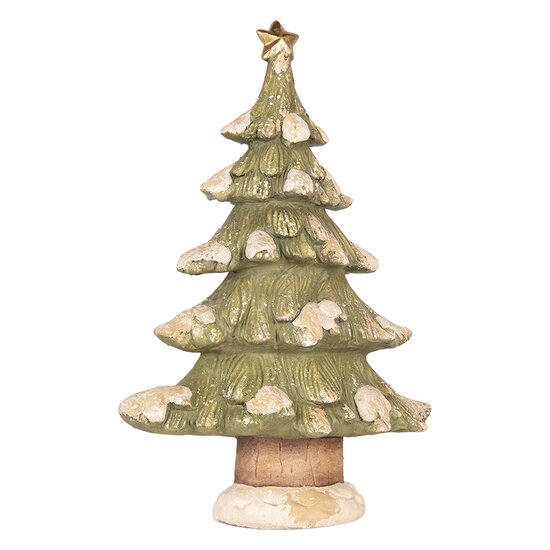 Clayre &amp; Eef | Kerstdecoratie Kerstboom Groen Wit 47x22x68 cm | 5MG0134