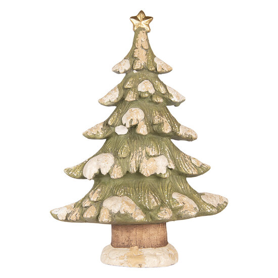 Clayre &amp; Eef | Kerstdecoratie Kerstboom Groen Wit 47x22x68 cm | 5MG0134