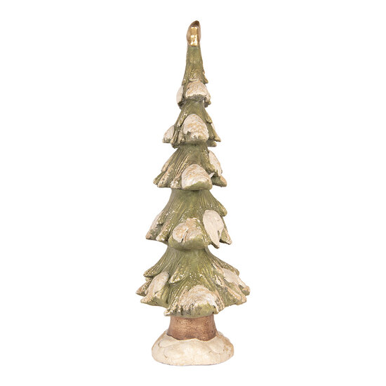 Clayre &amp; Eef | Kerstdecoratie Kerstboom Groen Wit 47x22x68 cm | 5MG0134