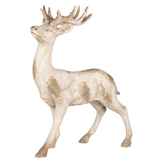 Clayre &amp; Eef | Decoratie Hert Wit Beige 57x26x74 cm | 5MG0136
