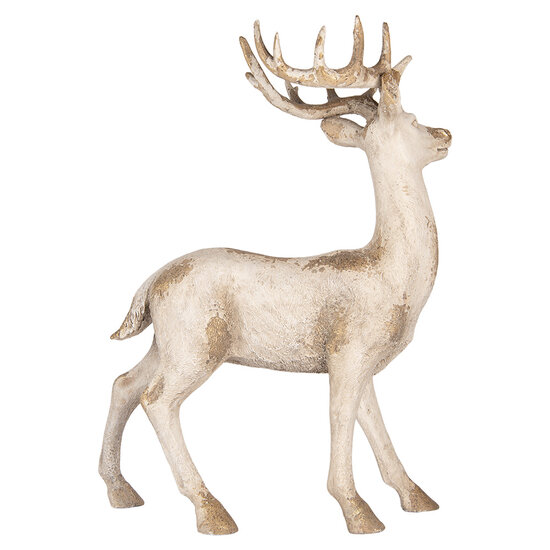 Clayre &amp; Eef | Decoratie Hert Wit Beige 57x26x74 cm | 5MG0136