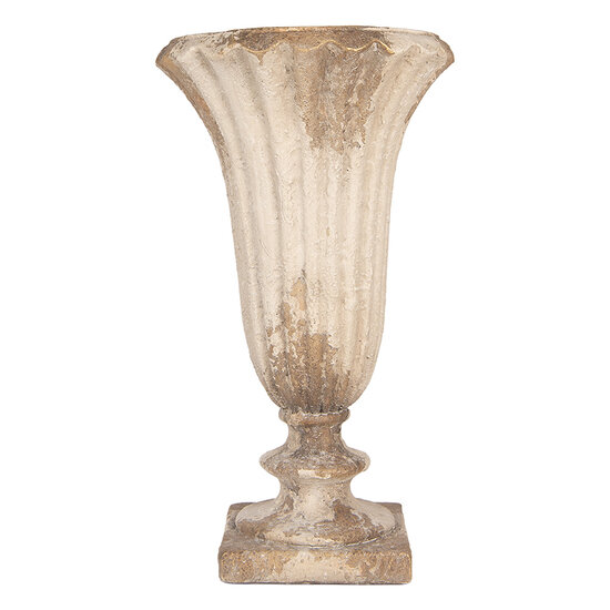 Clayre &amp; Eef | Bloempot Binnen Beige Wit &oslash; 33x58 cm | 5MG0142