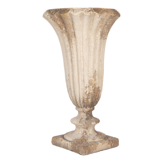 Clayre &amp; Eef | Bloempot Binnen Beige Wit &oslash; 33x58 cm | 5MG0142