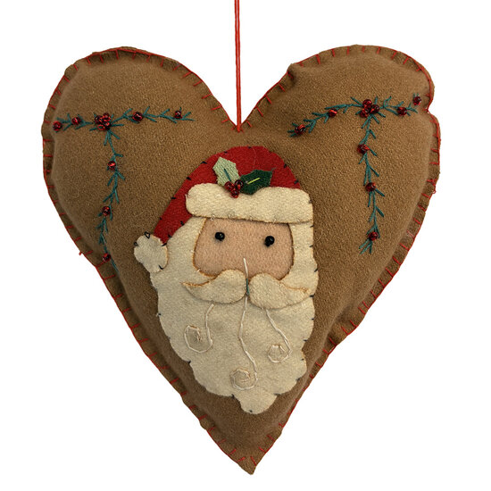 Clayre &amp; Eef | Hanger hart vilt Bruin Wit 15x3x18 cm | 66508