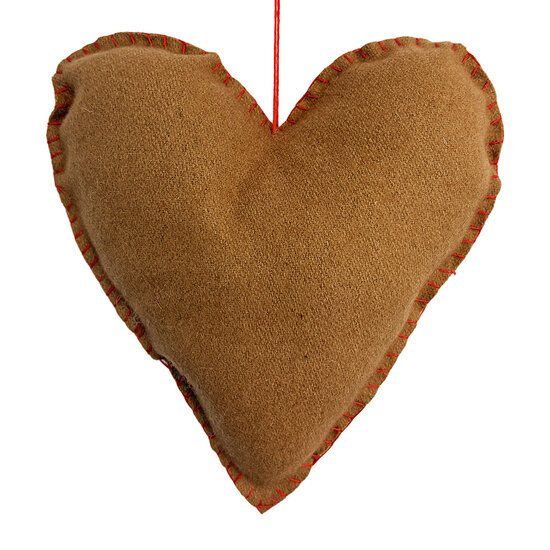Clayre &amp; Eef | Hanger hart vilt Bruin Wit 15x3x18 cm | 66508