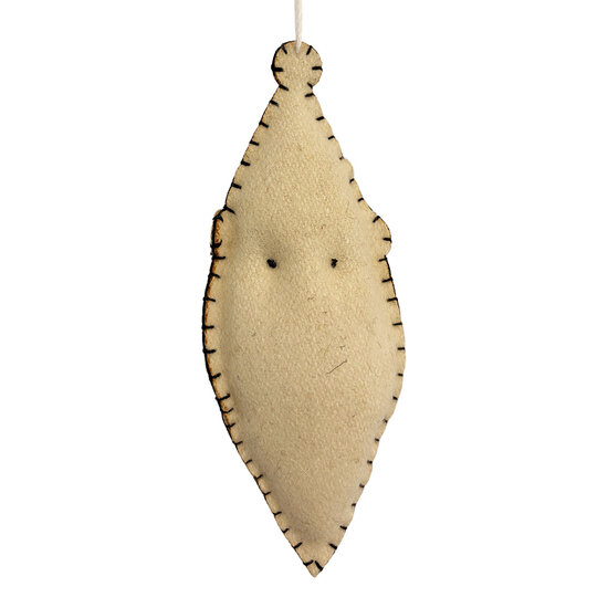Clayre &amp; Eef | Decoratie hanger kerstman vilt Beige Groen 8x2x10 cm | 66512
