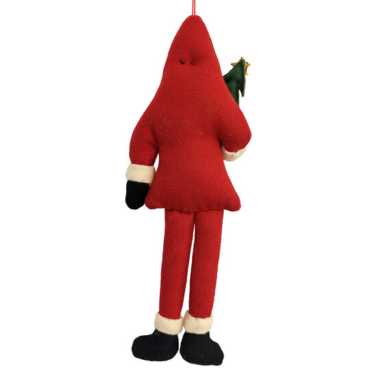 Clayre &amp; Eef | Decoratie hanger kerstman vilt Rood Wit 11x2x29 cm | 66517